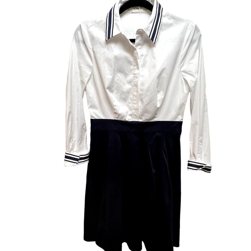 Eliza J White‎ And Navy Blue School Girl Style Pleated Dress Size 4